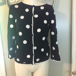 Pendleton reversible polka dot cardigan sweater